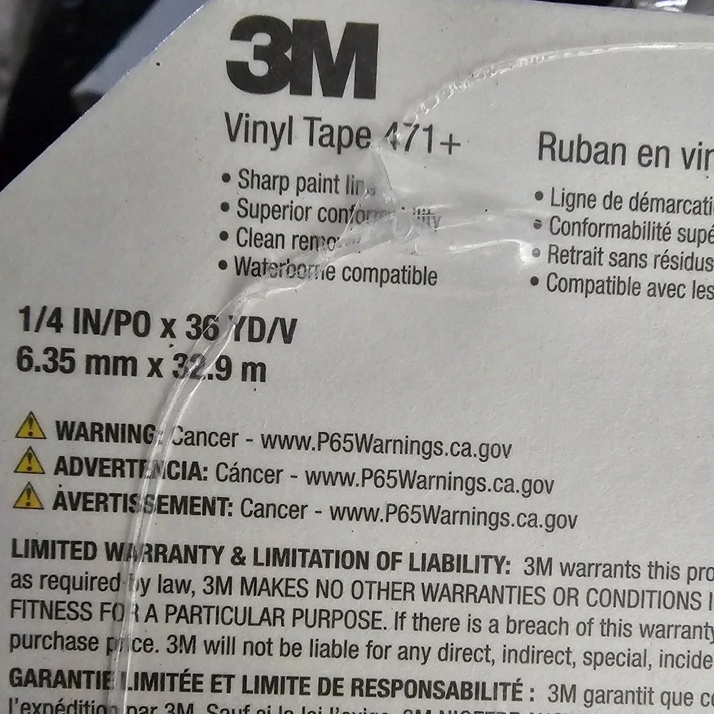 3M Vinyl Tape 471+ Indigo 1/4 Inch x 36 Yards Fine Line Masking PN06405
